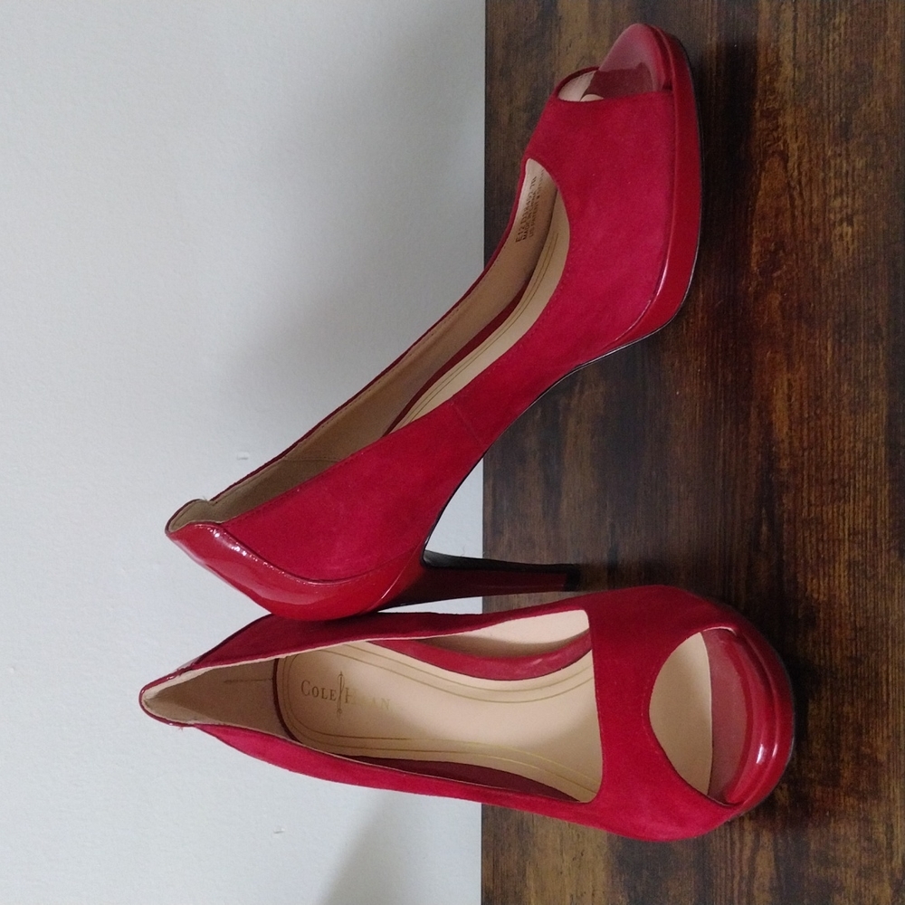 Cole Haan Red Suede Nike Air Heels